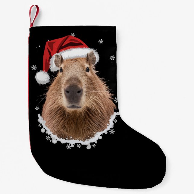 Capybara Funny Christmas Kleiner Weihnachtsstrumpf (Vorderseite)