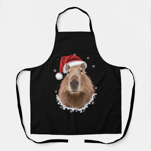 Capybara Funny Christmas Schürze (Vorderseite)