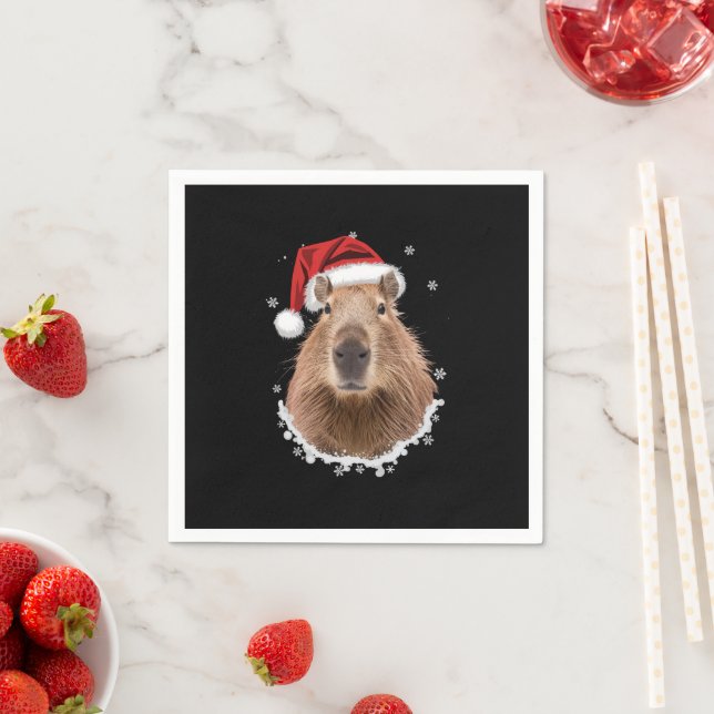 Capybara Funny Christmas Serviette (Beispiel)