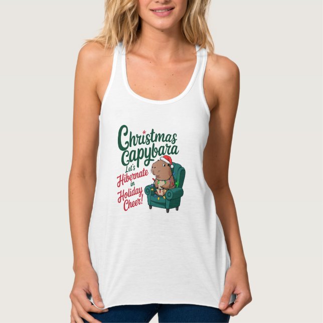 Capybara Funny Christmas Tank Top (Vorderseite)