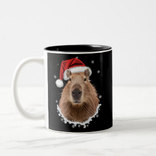 Capybara Funny Christmas Zweifarbige Tasse