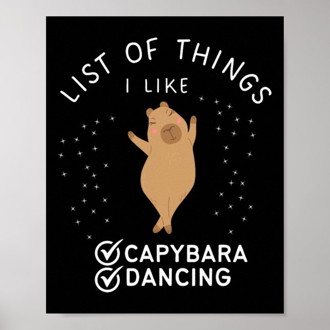 Capybara Funny Dance Lover Capybara Grafischer Tan Poster (Vorne)