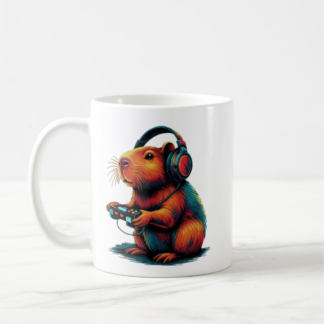 Capybara Funny Video Games Capybara Kaffeetasse (Links)