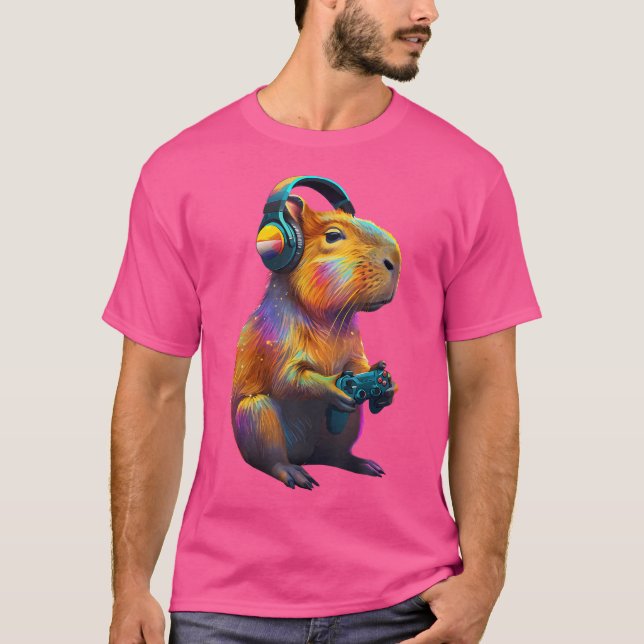 Capybara Funny Video Games Capybara T-Shirt (Vorderseite)
