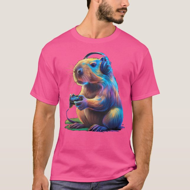 Capybara Funny Video Games Capybara T-Shirt (Vorderseite)