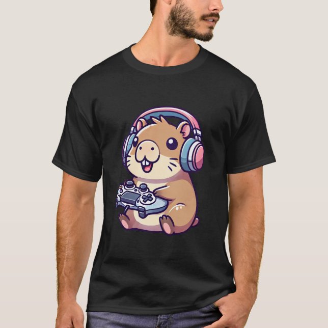 Capybara Funny Video Games Gaming T-Shirt (Vorderseite)