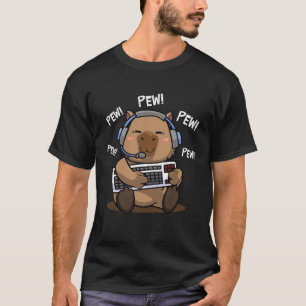 Capybara Gamer Graphic Gnawer Capibara T-Shirt
