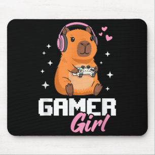 Capybara Gamerin Mädchen Gaming  Mousepad