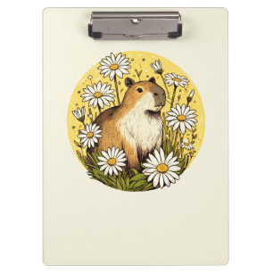 Capybara Gänseblümchen Blumen Kunst Capybaras Klemmbrett