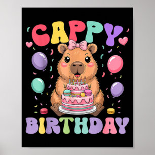 Capybara Geburtstag Mädchen Lustiger Geburtstag Ki Poster