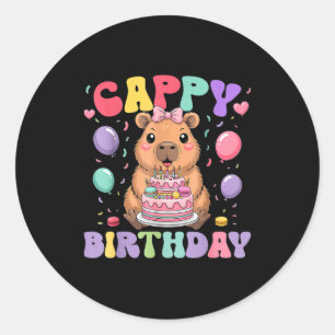 Capybara Geburtstag Mädchen Lustiger Geburtstag Ki Runder Aufkleber