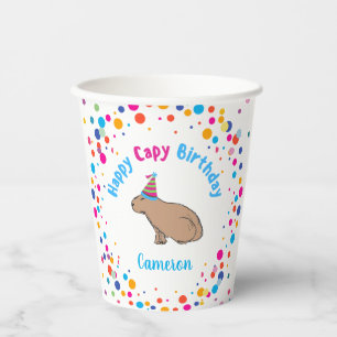 Capybara Geburtstag Niedlich Hand Illustriert farb Pappbecher