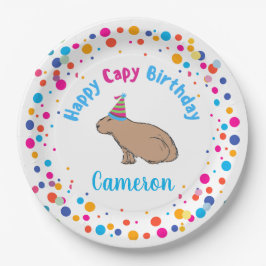 Capybara Geburtstag Niedliches Party mit farbenfro Pappteller