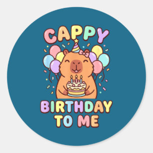 Capybara Geburtstag zu mir cappy Geburtstag Runder Aufkleber
