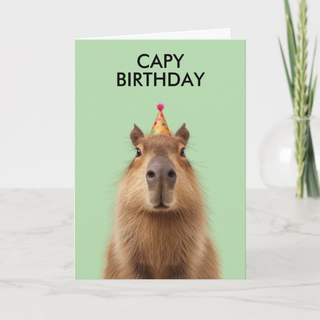 Capybara-Geburtstagsfeier Karte (Vorderseite)