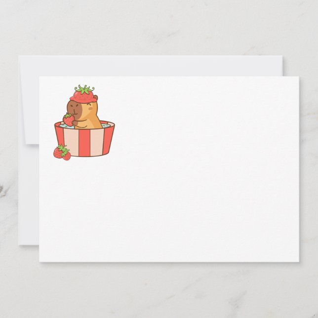 Capybara Geburtstagsparty Einladung | Süße Tier (Vorderseite)