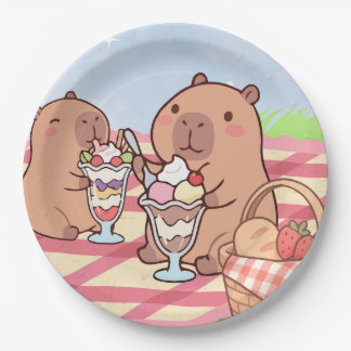 Capybara Geburtstagspicknick  Pappteller