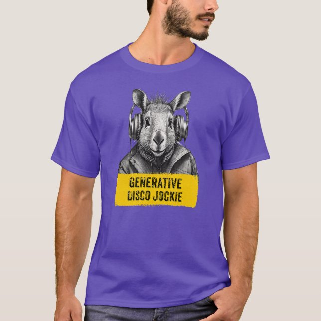 Capybara Generative Diskothek Jockie cooler Spaß T T-Shirt (Vorderseite)