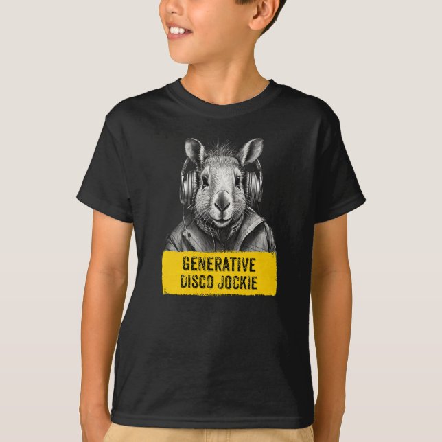 Capybara Generative Diskothek Jockie cooler Spaß T T-Shirt (Vorderseite)