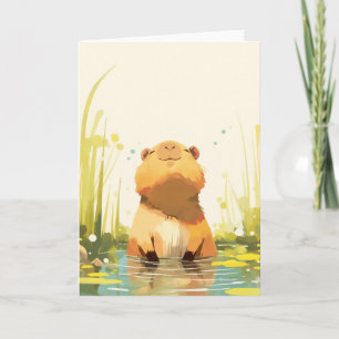 Capybara genießt das Wasser Karte