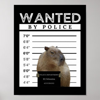 Capybara Gewollt Mugshot Capybara Meme Poster