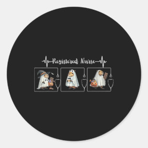 Capybara Ghost Stethoscope Registered Nurse Spooky Runder Aufkleber