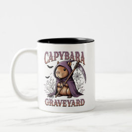 Capybara Graveyard Halloween Zweifarbige Tasse