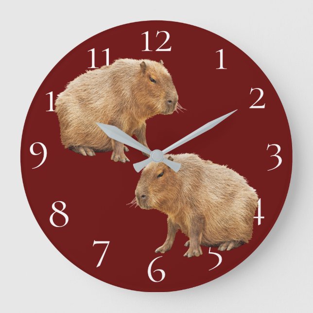 Capybara Große Wanduhr (Vorderseite)