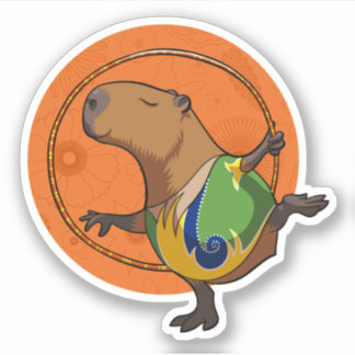 Capybara Gymnast Gymnastics Fan Cute Animal Art Aufkleber