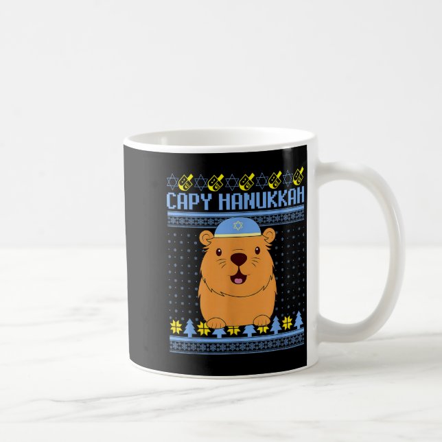 Capybara Hanukkah Capy Hanukkah Chanukah Jewish Ki Kaffeetasse (Rechts)