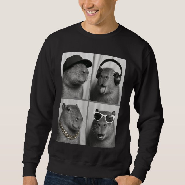 Capybara Headphones Sunglasses Sweatshirt (Vorderseite)