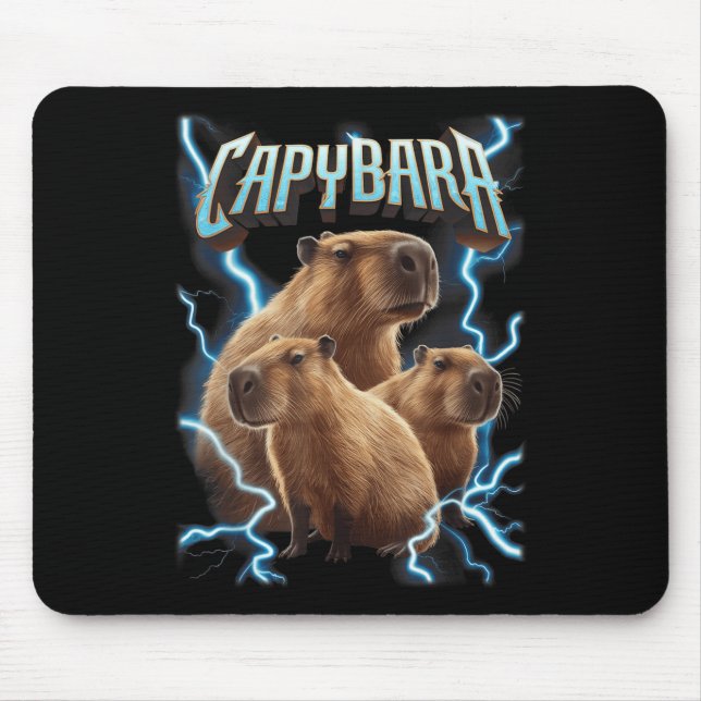Capybara Heavy Metal Weihnachtsfest Shirt _ Funny  Mousepad (Vorne)