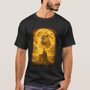 Capybara Heult zum Mond Vintage Lustiges Capybar T-Shirt