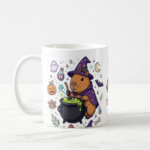 Capybara-Hexe-Kessel Halloween-Kunst Kaffeetasse