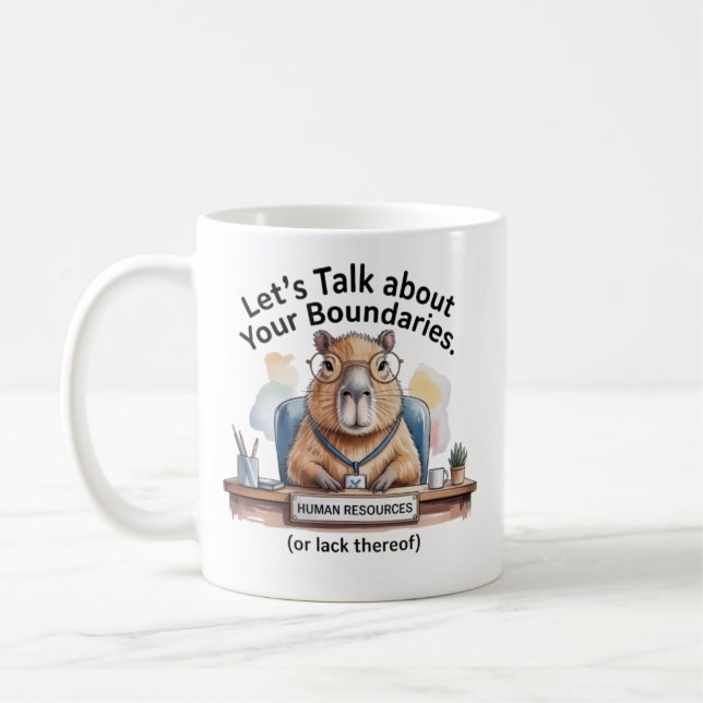 Capybara HR Mug - Funny Office Boundaries Coffee C Kaffeetasse (Links)