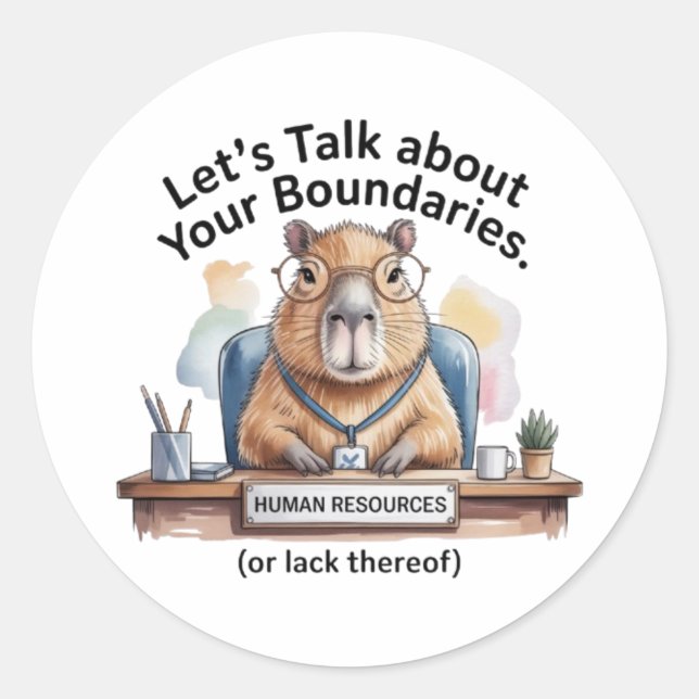 Capybara HR Sticker - Funny Workplace Boundaries D (Vorderseite)