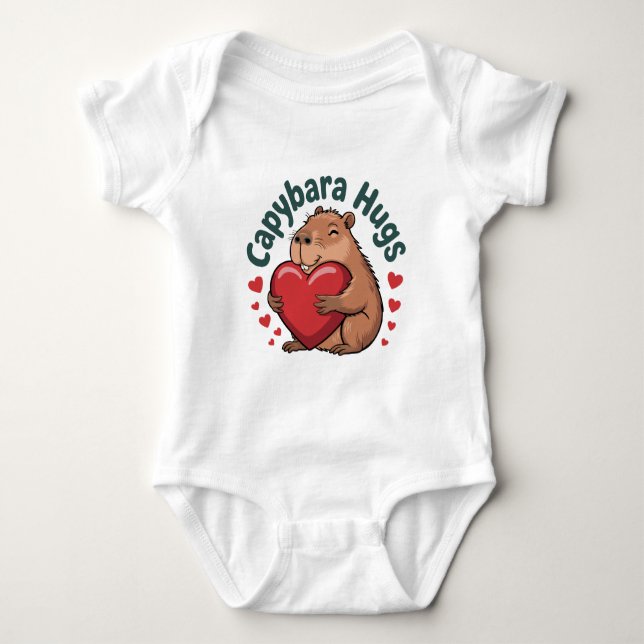 Capybara Hugs Baby Strampler (Vorderseite)