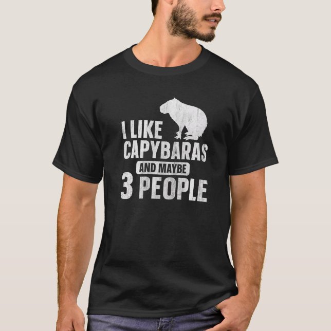 Capybara I Like Capybaras And Maybe 3 People T-Shirt (Vorderseite)