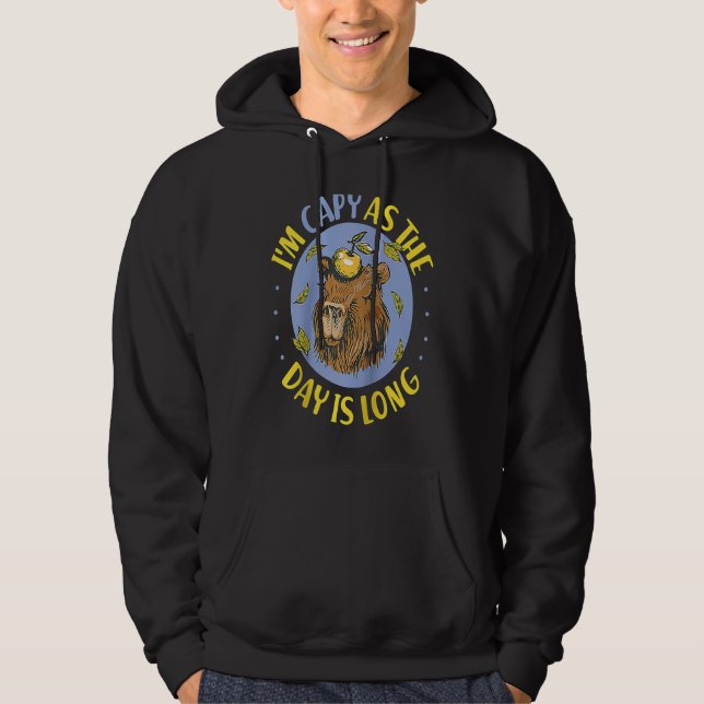 Capybara I'm Capy As The Day Is Long Raglan Baseba Hoodie (Vorderseite)