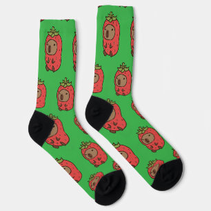 Capybara im Erdbeeranzug Socken Süßes Tier