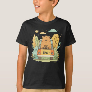 Capybara in einem Auto – Los! Motivierendes süßes  T-Shirt