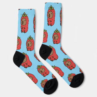 Capybara in einem Erdbeeranzug Socken | Süßes Tier