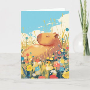 Capybara in einem Feld der Träume Karte