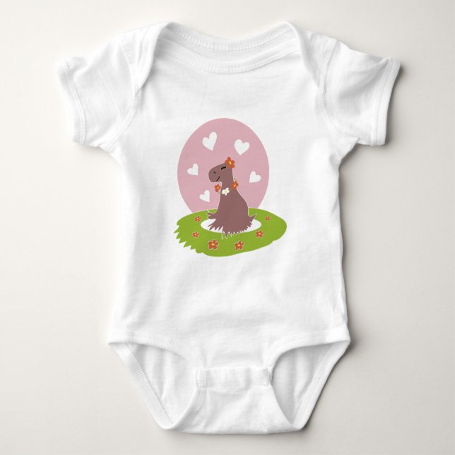 Capybara in Liebe Baby Strampler (Vorderseite)