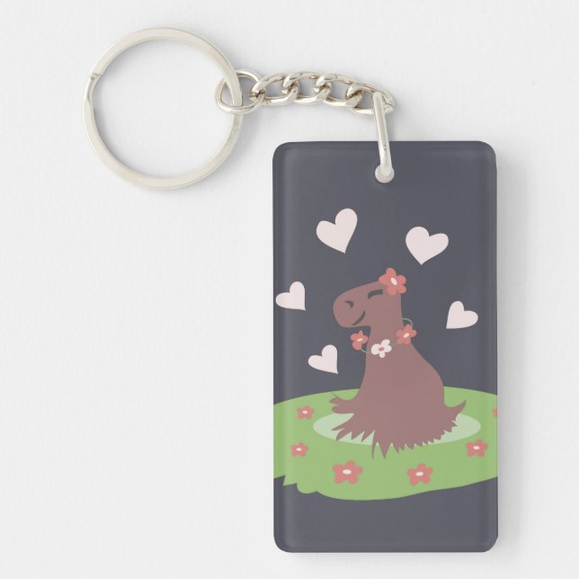 Capybara in Liebe Schlüsselanhänger (Vorderseite)