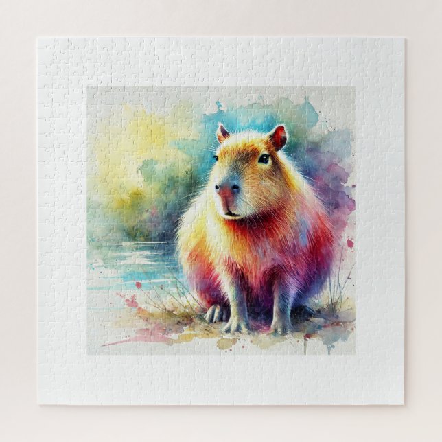 Capybara in Nature 130924AREF101 - Watercolor Puzzle (Vertikal)