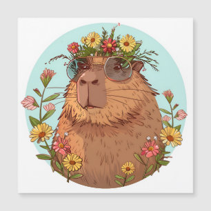 Capybara in Sonnenbrille Sommerzeit Magnetkarte