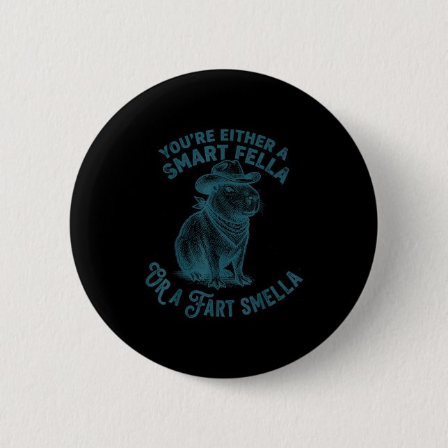 Capybara Intelligenter Kerl Furz Stinker Lustiger  Button (Vorderseite)