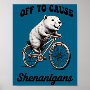 Capybara ist unterwegs, um am St. Patrick's Day Un Poster