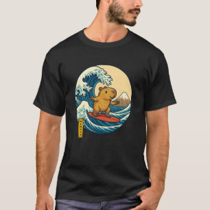 Capybara Japan Surfen Japanische Kanagawa Welle Ju T-Shirt